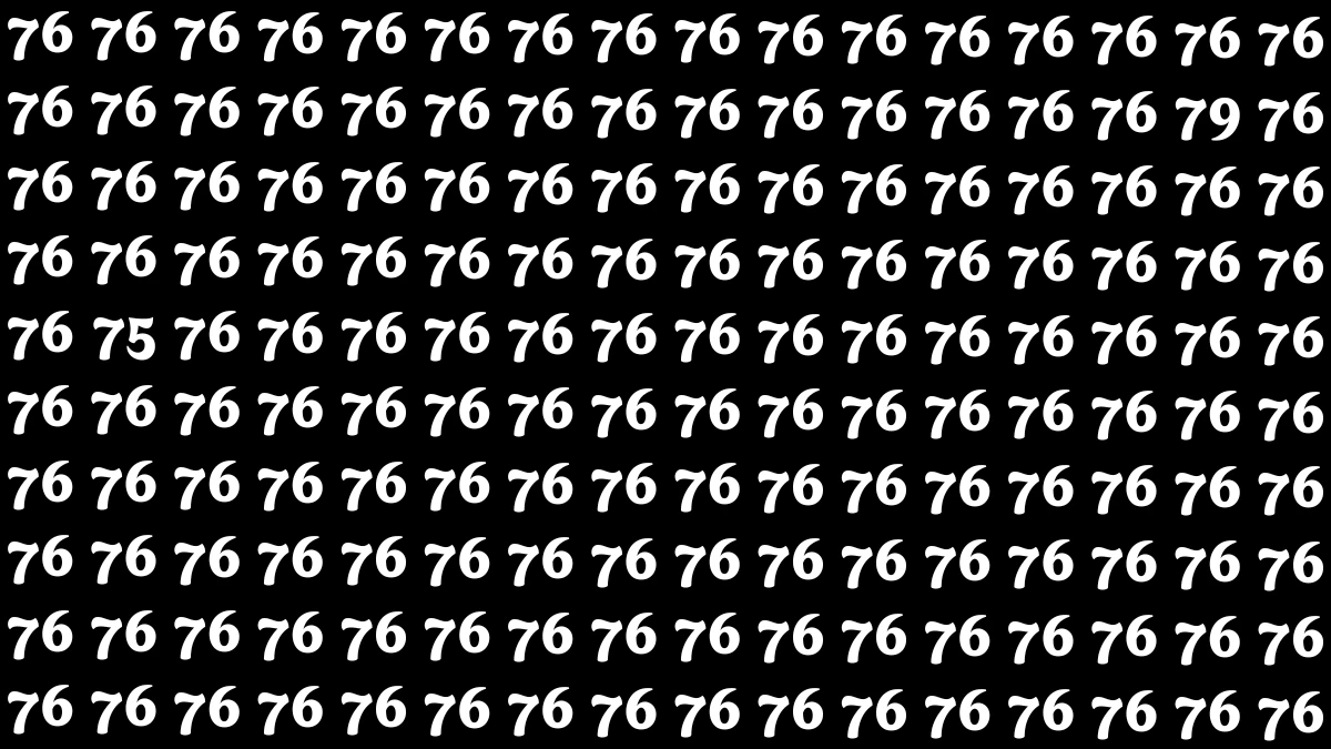 Optical Illusion: Within 6 Seconds Spot The Number 75 and 79 among 76