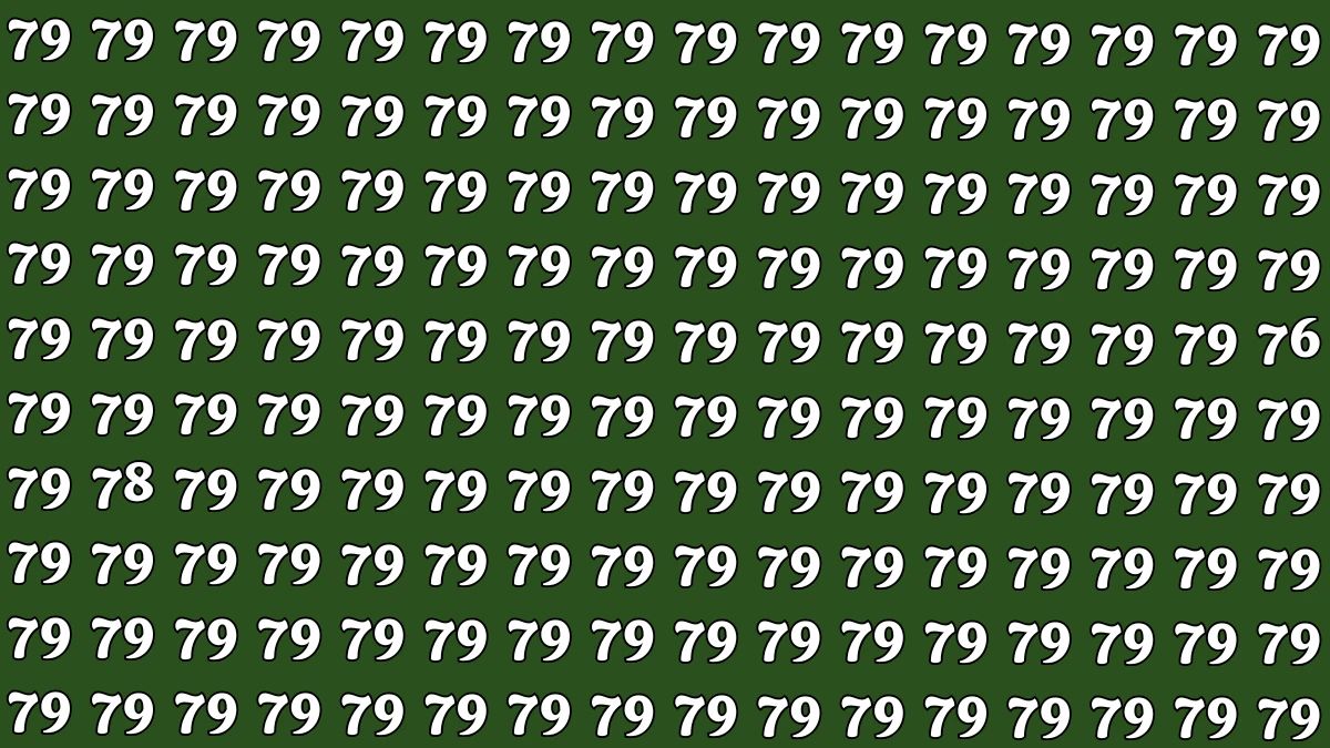 Optical Illusion: Within 6 Seconds Spot The Number 76 and 78 among 79