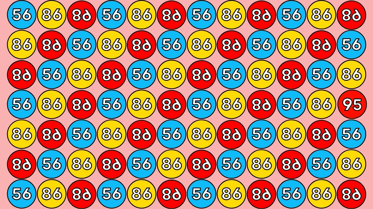 Optical Illusion: Within 6 Seconds Spot The Number 95 among 56,86 and Inverted 68