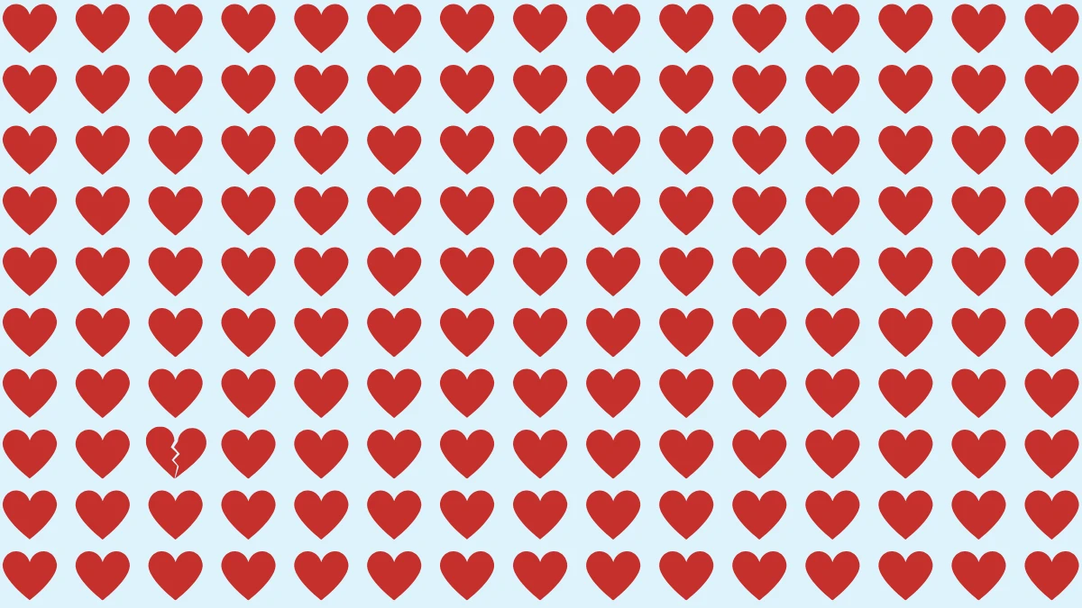 Optical Illusion: Within 7 Seconds find the Hidden Heartache in a Sea of Love