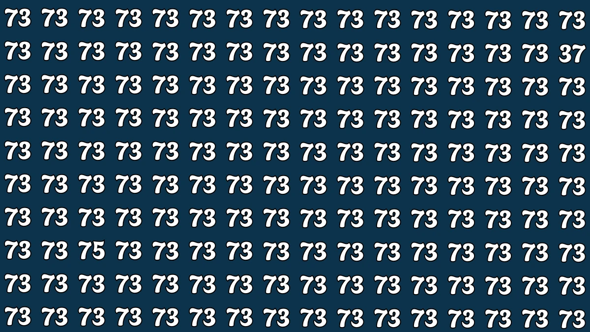 Optical Illusion: Within 7 Seconds Spot The Number 37 and 75 among 73