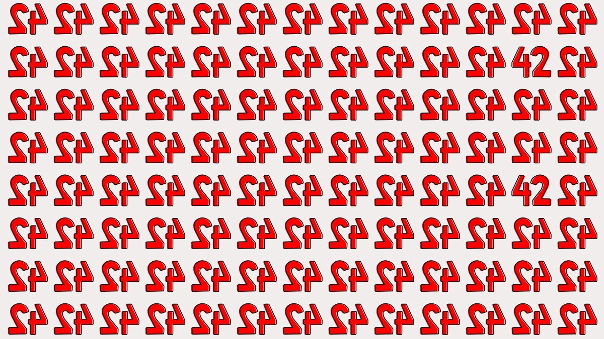 Optical Illusion: Within 7 Seconds Spot The Number 42 among Inverted 42