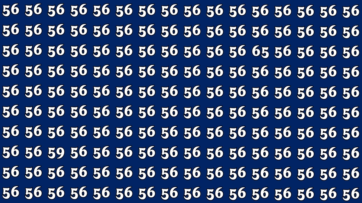 Optical Illusion: Within 7 Seconds Spot The Number 59 and 65 among 56