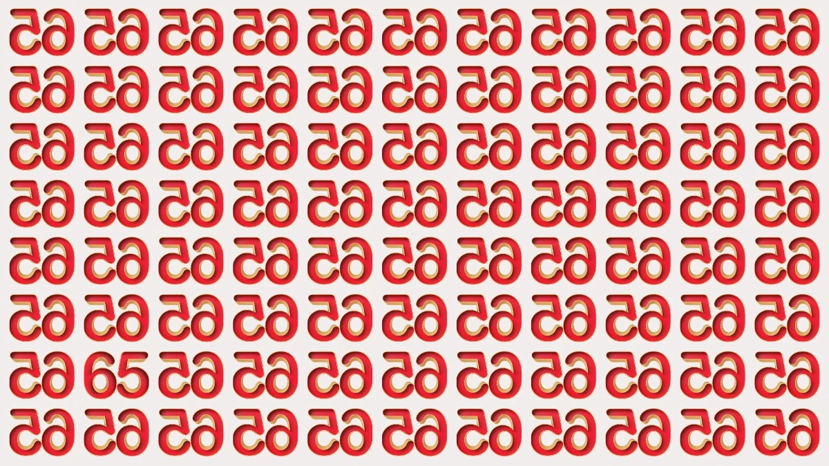 Optical Illusion: Within 7 Seconds Spot The Number 65 among Inverted 65