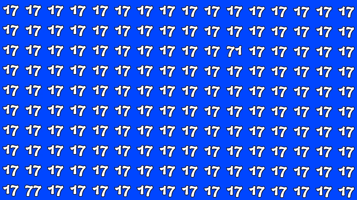 Optical Illusion: Within 7 Seconds Spot The Number 77 and 71 among 17