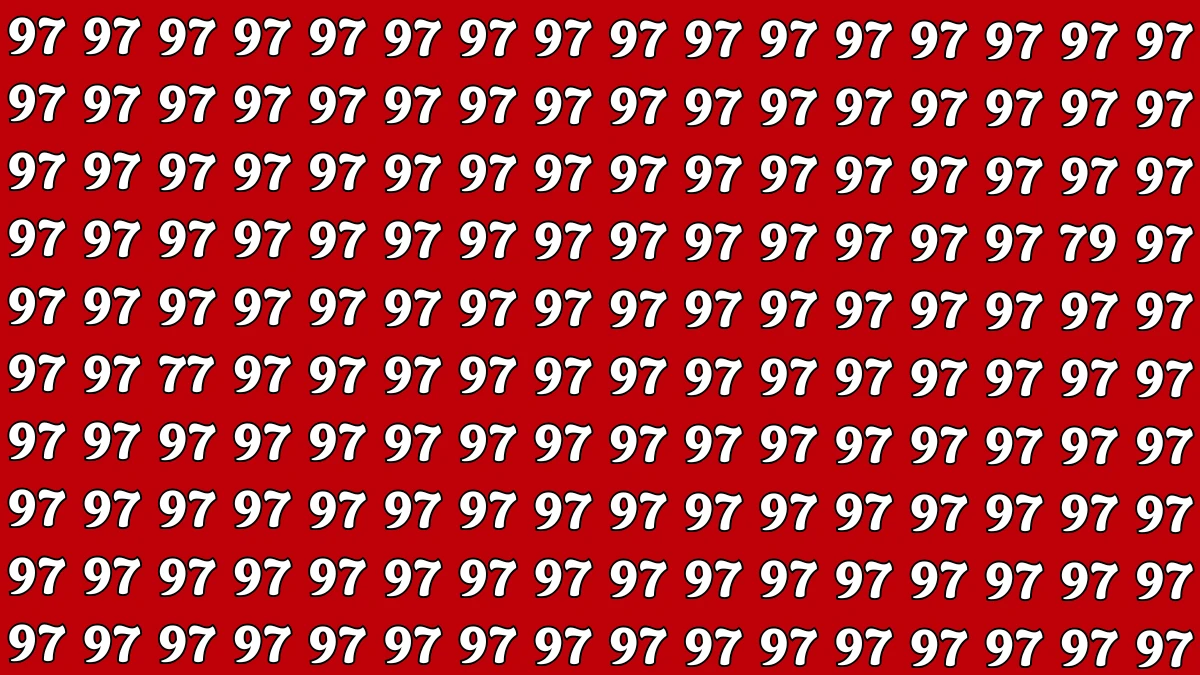 Optical Illusion: Within 7 Seconds Spot The Number 77 and 79 among 97