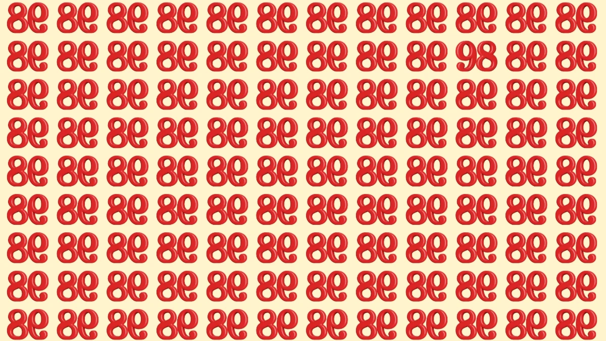 Optical Illusion: Within 7 Seconds Spot The Number 98 among Inverted 98