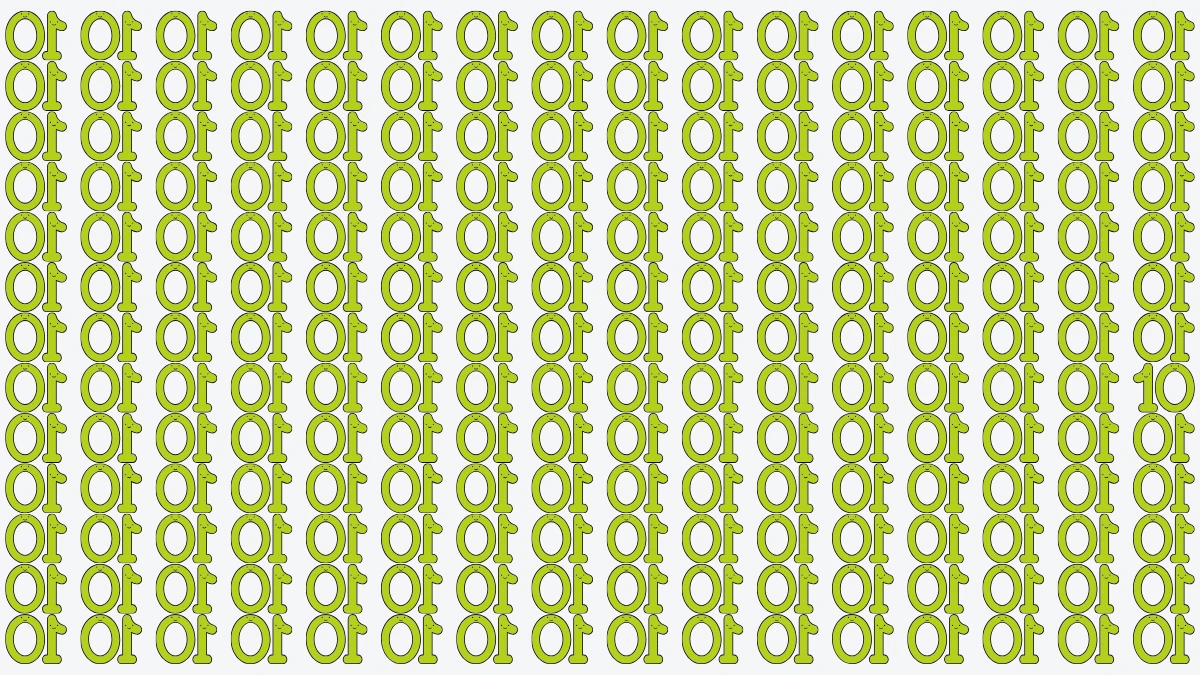 Optical Illusion: Within 8 Seconds Spot The Number 10 among Inverted 10