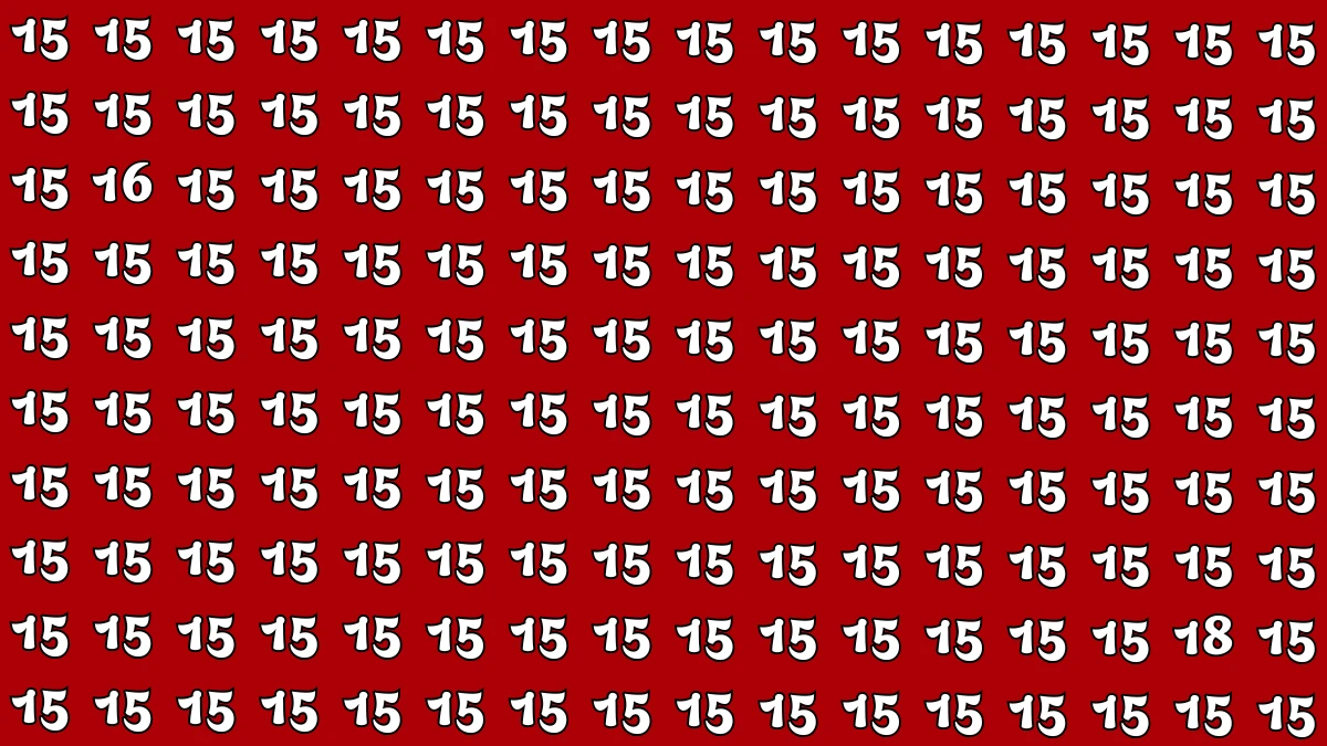 Optical Illusion: Within 8 Seconds Spot The Number 16 and 18 among 15