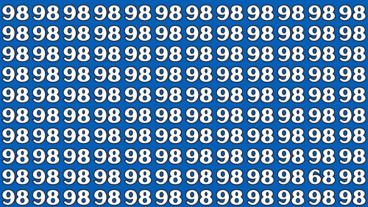 Optical Illusion: Within 8 Seconds Spot The Number 68 among 98