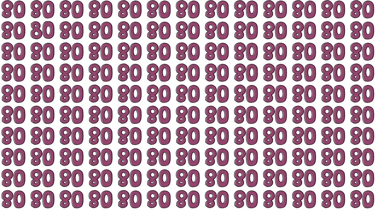 Optical Illusion: Within 8 Seconds Spot The Number 80 among Inverted 80