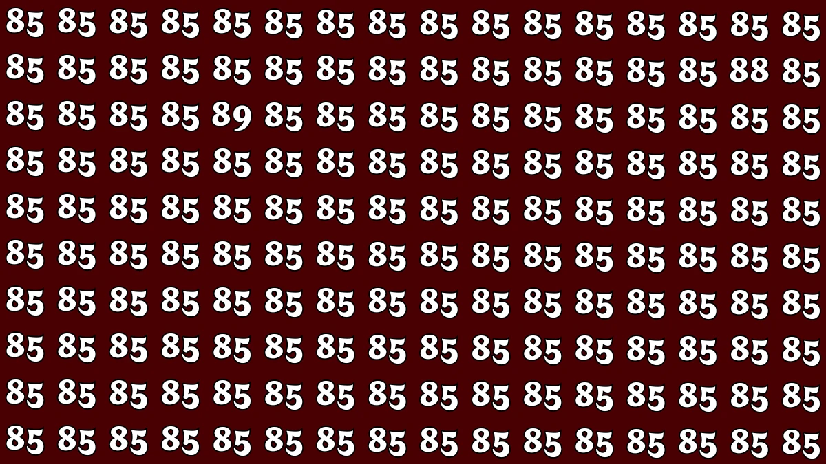 Optical Illusion: Within 8 Seconds Spot The Number 88 and 89 among 85