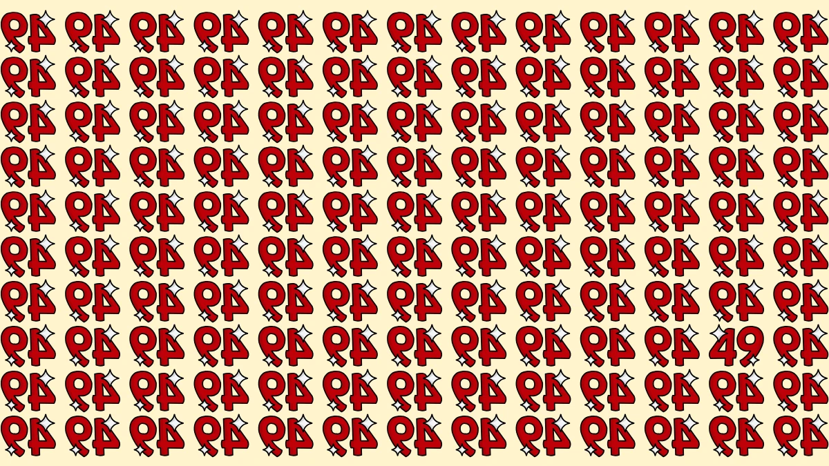 Optical Illusion: Within 9 Seconds Spot The Number 49 among Inverted 49