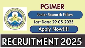 PGIMER Junior Research Fellow Recruitment 2025 - Apply Offline