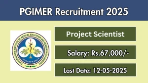 PGIMER Project Scientist Recruitment 2025 - Apply Offline