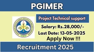 PGIMER Project Technical support lll Recruitment 2025 - Apply Offline