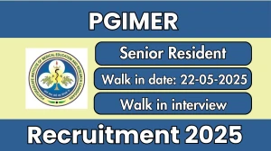 PGIMER Senior Resident Recruitment 2025 – Walk in