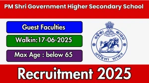 PM Shri Government Higher Secondary School Podagada Guest faculties Recruitment 2025 – Walk in