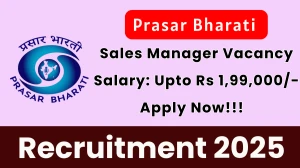 Prasar Bharati Sales Manager Recruitment 2025 - Apply Online