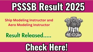 PSSSB Ship Modeling Instructor and Aero Modeling Instructor Result 2025 Out at sssb.punjab.gov.in, Direct Link to Download Result PDF Here PSSSB Ship Modeling Instructor and Aero Modeling Instructor Result 2025 Out at sssb.punjab.gov.in, Direct Link to Download Result PDF Here