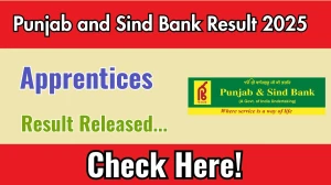 Punjab and Sind Bank Apprentices Result 2025 Out at punjabandsindbank.co.in, Direct Link to Download Result PDF Here Punjab and Sind Bank Apprentices Result 2025 Out at punjabandsindbank.co.in, Direct Link to Download Result PDF Here