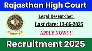 Rajasthan High Court Legal Researcher Recruitment 2025 - Apply Online for 01 Posts