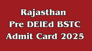 Rajasthan Pre DElEd BSTC Admit Card 2025 Out predeledraj2025.in