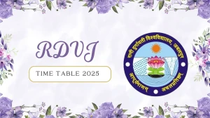RDVJ Time Table 2025 Announced @ rdunijbpin.org Details Here