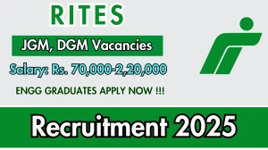 RITES Recruitment 2025 - Apply Online for 02 Joint General Manager, Deputy General Manager Posts RITES Recruitment 2025 - Apply Online for 02 Joint General Manager, Deputy General Manager Posts