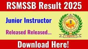 RSMSSB Junior Instructor Result 2025 Out at rsmssb.rajasthan.gov.in, Direct Link to Download Result PDF Here