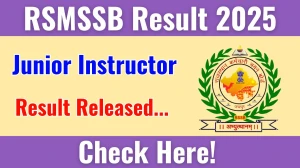 RSMSSB Junior Instructor Result 2025 Out at rsmssb.rajasthan.gov.in, Direct Link to Download Result PDF Here RSMSSB Junior Instructor Result 2025 Out at rsmssb.rajasthan.gov.in, Direct Link to Download Result PDF Here