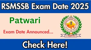 RSMSSB Patwari Exam Date 2025 Announced at rssb.rajasthan.gov.in Exam details here