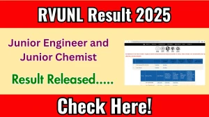 RVUNL Junior Engineer and Junior Chemist Final Result 2025 Out at energy.rajasthan.gov.in, Direct Link to Download Result PDF Here RVUNL Junior Engineer and Junior Chemist Final Result 2025 Out at energy.rajasthan.gov.in, Direct Link to Download Result PDF Here