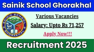 Sainik School Ghorakhal Recruitment 2025 - Apply Offline for 03  PGT, Medical Officer Posts