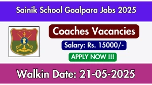 Sainik School Goalpara Coaches Recruitment 2025 – Walk in for 04 Posts