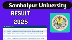 Sambalpur University Result 2025 Released at suniv.ac.in Direct Link to Download Third Semester Result