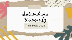 Satavahana University Time Table 2025 Announced @ satavahana.ac.in Details Here