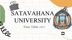 Satavahana University Time Table 2025 Announced @ satavahana.ac.in Details Here