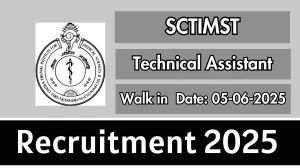 SCTIMST Technical Assistant Recruitment 2025 – Walk in