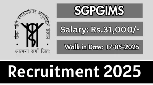 SGPGIMS Junior Research Fellow Recruitment 2025 – Walk in
