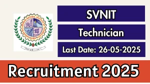 SVNIT Technician Recruitment 2025 - Apply Online