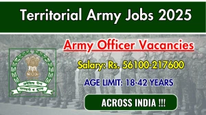 Territorial Army Officer Recruitment 2025 - Apply Online for 19 Posts Territorial Army Officer Recruitment 2025 - Apply Online for 19 Posts
