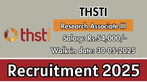 THSTI Research Associate III Recruitment 2025 – Walk in for 01 Posts