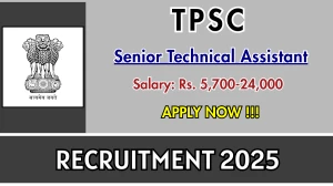 TPSC Senior Technical Assistant Recruitment 2025 - Apply Online for 06 Posts TPSC Senior Technical Assistant Recruitment 2025 - Apply Online for 06 Posts