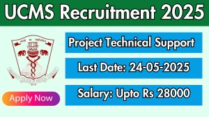 UCMS Project Technical Support Recruitment 2025 - Apply Offline for 03 Posts