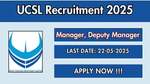 UCSL Recruitment 2025 - Apply Online for 02 Manager, Deputy Manager Posts