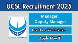UCSL Recruitment 2025 - Apply Online for 02 Manager, Deputy Manager Posts UCSL Recruitment 2025 - Apply Online for 02 Manager, Deputy Manager Posts