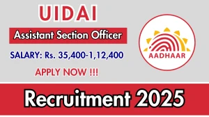 UIDAI Assistant Section Officer Recruitment 2025 - Apply Offline for 01 Posts UIDAI Assistant Section Officer Recruitment 2025 - Apply Offline for 01 Posts