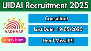 UIDAI Consultant Recruitment 2025 - Apply Offline for 01 Posts