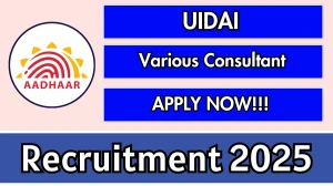 UIDAI Recruitment 2025 - Apply Offline for 10 Technical Consultant, Data Science Architect and Other Posts